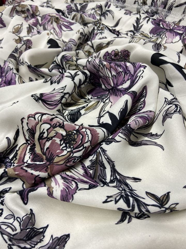 Milano Silky Saten Desenli 1 Metre Kumaş (col-23-2159)