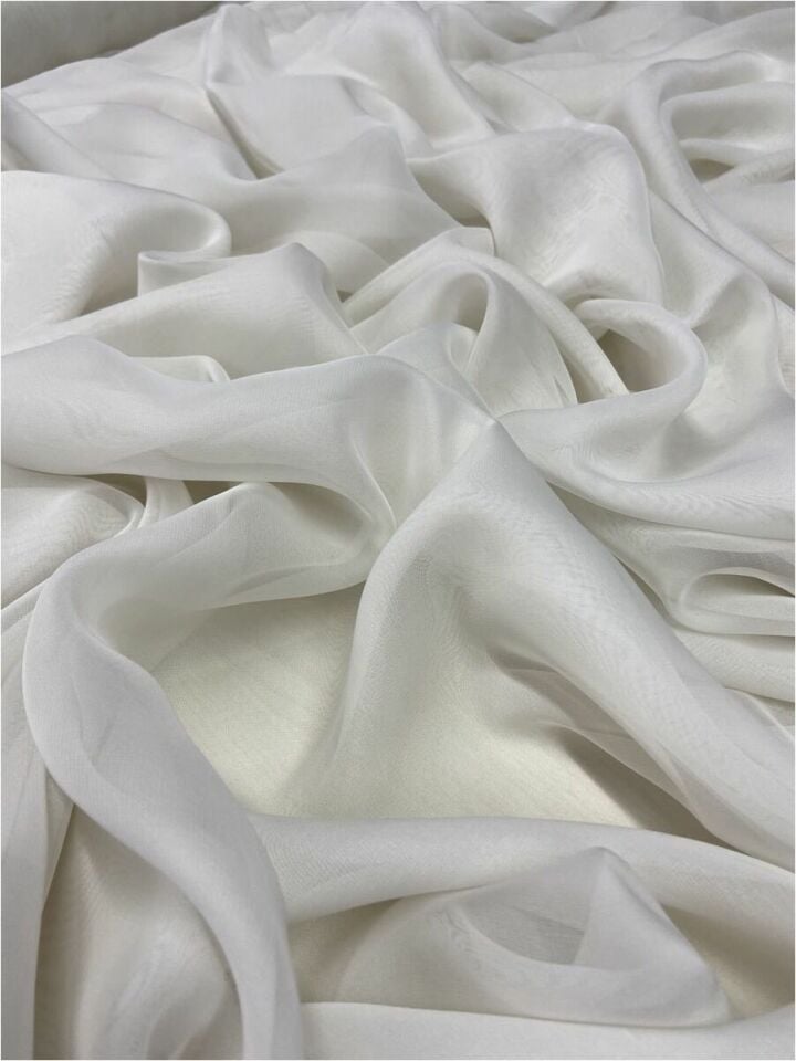 Silky Touche İpeksi Şifon 1 Metre İvory Kumaş (col-02)