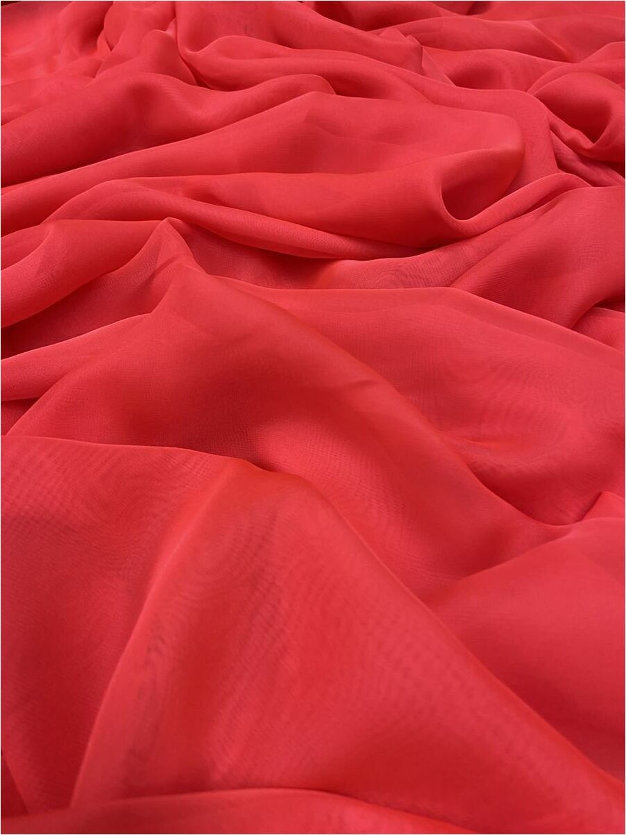 Silky Touche Silky Chiffon 1 Meter Coral Fabric (col-010)