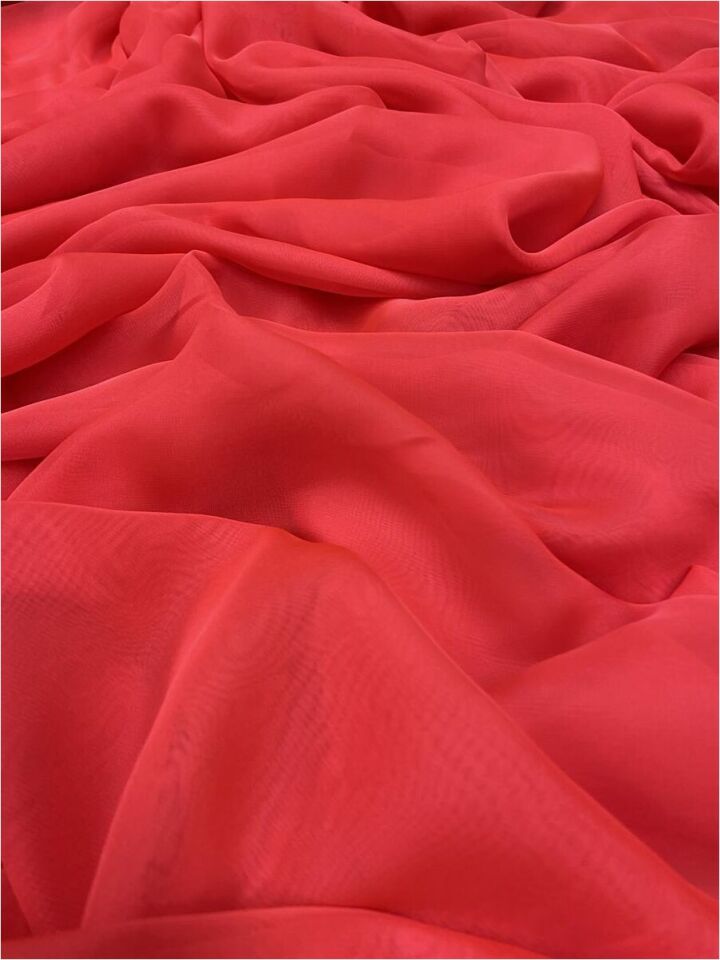 Silky Touche Silky Chiffon 1 Meter Coral Fabric (col-010)