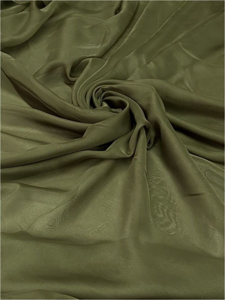 Silky Touche İpeksi Şifon 1 Metre Haki Yeşili Kumaş (col-022)