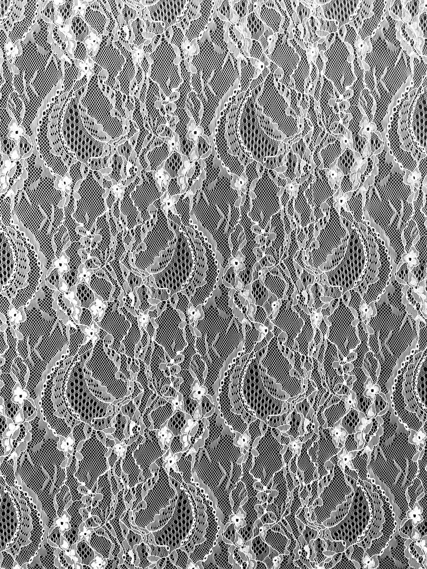 Fransız Luxury Dantel 1 Metre Kırık Beyaz Kumaş (col-2021-029)