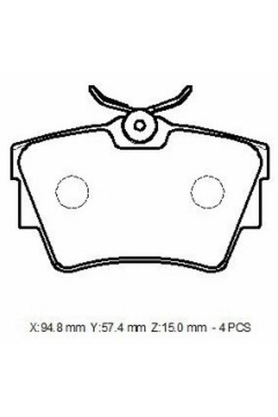 OPEL VIVARO- 04/08; ARKA FREN BALATASI (2 KABLOLU)(DİSK)(94,8x57,4x15) (BRAMAX)