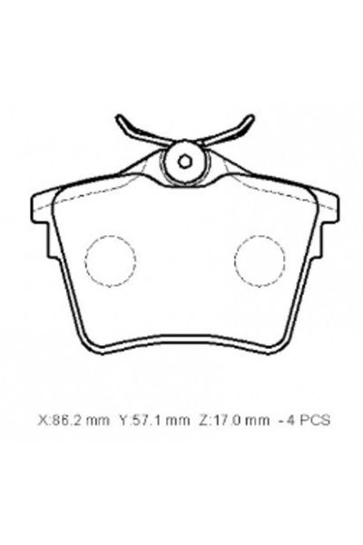 Citroen C5 08/15 Arka Fren Balatası (Kablosuz)(disk) (86,2x57,1x17)(bramax)