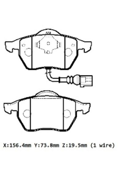 Audi A3 04/05 Ön Fren Balatası 1,8t/1,9tdı (1kablolu)(disk)(156,4x73,8x19,5)(bramax)