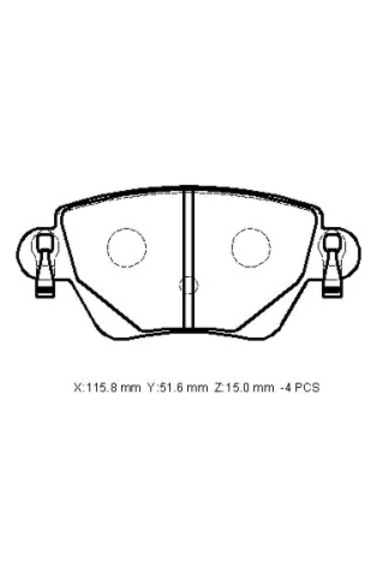 Ford Mondeo 05/07 Arka Fren Balatası 1,8/2,0/2,5 (Disk) (115,8x51,6x15) (Bramax)