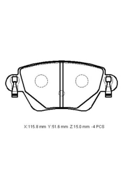 Ford Mondeo 05/07 Arka Fren Balatası 1,8/2,0/2,5 (Disk) (115,8x51,6x15) (Bramax)