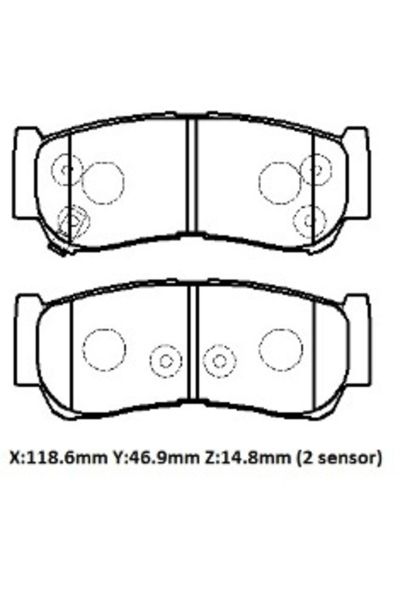 Hyundaı Santa Fe- 06/09; Arka Fren Balatası Disk 118.6x46.9x14.8)(daıwa) Uyumlu58302-4aa00