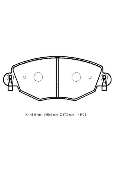 Ford Mondeo 01/04 Ön Fren Balatası 1,8/2,0/2,2/2,5 (Disk) (148,5x60,4x17) (Bramax)