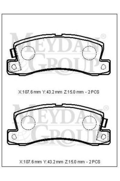 Toyota Avensis 01/02 Arka Fren Balatası 2,0 (Disk) (107,6x43,2x15) (Daıwa)