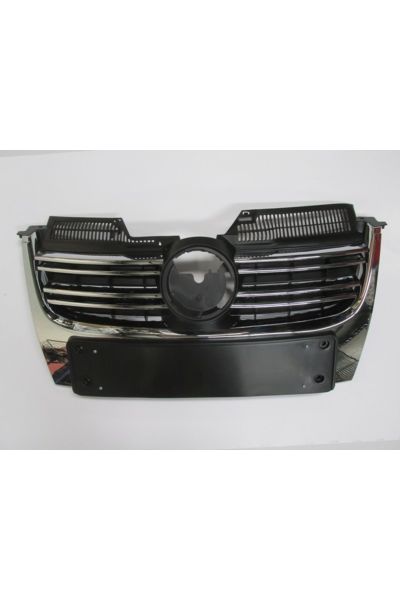 Volkswagen Jetta-5-06/10; Ön Panjur Nikelaj Kaplamalı Sensör Deliksiz Plakalık 52 Cm 1k5853653a9b9