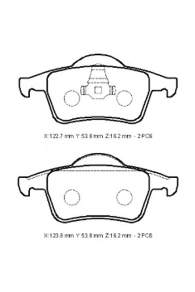 Volvo S60- 05/09 Arka Fren Balatası (kablosuz) (disk) (122,7x53,8x16,2/12 3,8x53,8x16,2) 30648382