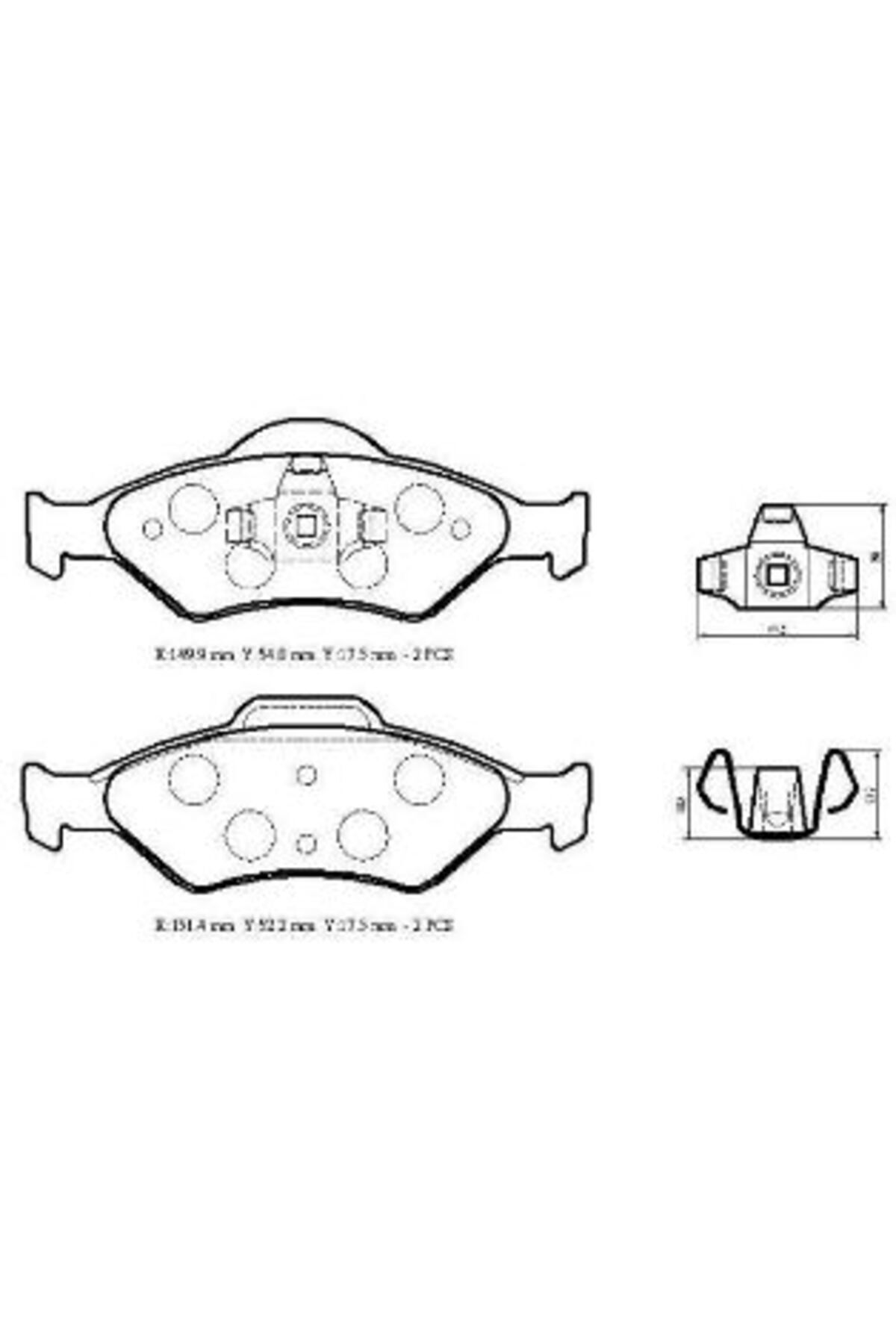 FORD FIESTA- 00-02 ÖN FREN BALATASI 1,0-1,3-1,4-1,8 (DİSK) (149,9X54X17,5-151,4X52,2X17,5) OEM NO: Y