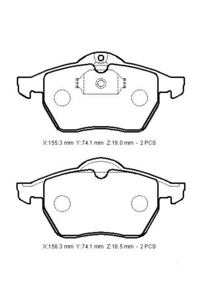 Opel Vectra- B- 99/02; Ön Fren Balatası (kablosuz)(disk) (155,3x74,1x19/156,3x74,1x18,5) (bramax) -