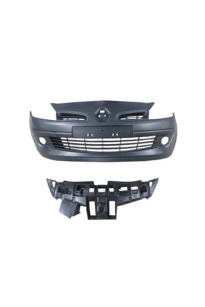 Renault Clıo-3-hb-06/09; Ön Tampon Siyah Sis Delikli Kendinden Bantlı Panjur Iç Braketli 7701208681