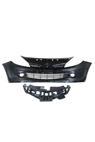 Renault Clıo-3-hb-06/09; Ön Tampon Siyah Sis Delikli Kendinden Bantlı Panjur Iç Braketli 7701208681