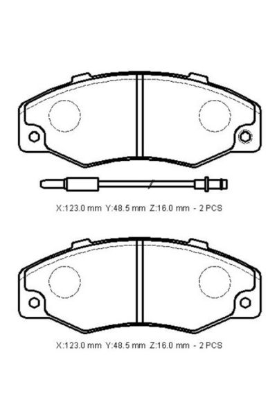 Renault R21- Concorde/manager- 89/96; Ön Fren Balatası (2KABLOLU)(DİSK) (123X48,5X16) 7701202481