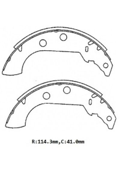 Peugeot 405- 88/96; Arka Fren Pabucu (paletsiz)(114,3x41) (bramax)-4241.55 Uyumlu