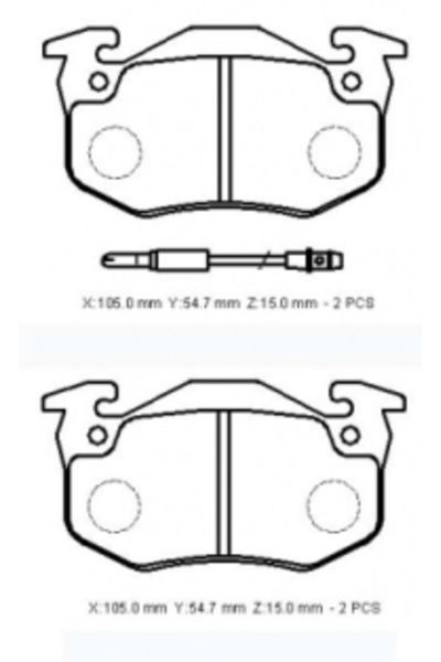 Renault Twingo 99/00 Ön Fren Balatası (2 Kablolu)(disk)(105x54,7x15) (Bramax)