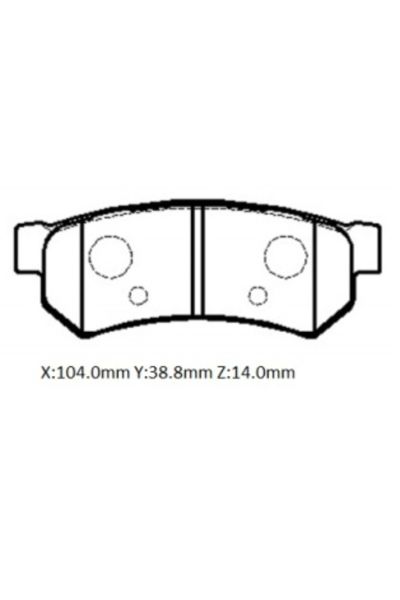 Chevrolet Aveo- Hb- 09/11; Arka Fren Balatası (disk) (103,9x38,8x14)(bramax)-96800089 uyumlu