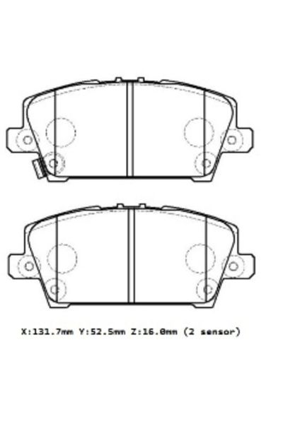 HONDA CIVIC- HB- 06-09 ÖN FREN BALATASI (DİSK)(131.7x52,5x16)(DAIWA) OEM NO: 45022-SMG-E00 UYUMLU 41