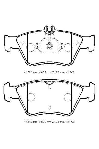 Mercedes E Class W210 96/99 Ön Fren Balatası (Kablosuz)disk)150,2x66,3x18,5/151,2x60,8x18,5)b