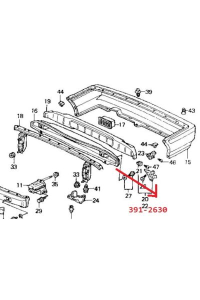 Honda accord 90/93 arka tampon darbe emici plastik