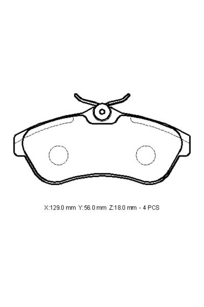 Citroen C2 04/09 Ön Fren Balatası 1,4/1,4hdı/1,6 (Kablosuz)(disk) (129x56x18) (Bramax)