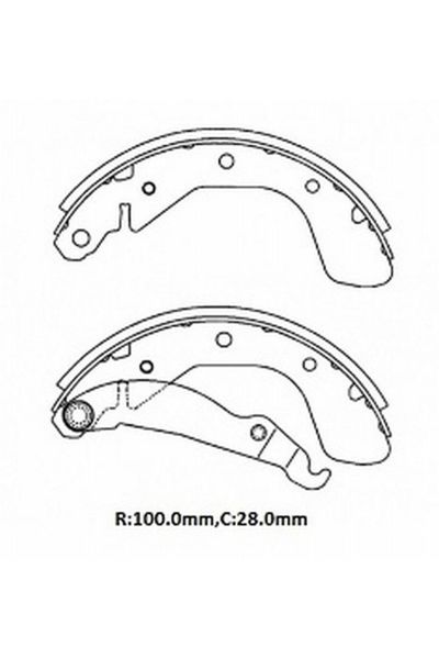 Opel Corsa- B- 93/00 Arka Fren Pabucu 1,0/1,2/1,4/1,6cc (100x28) (bramax) 1605052