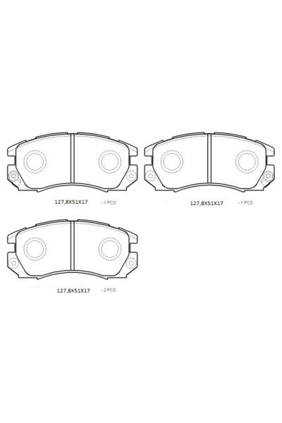 SUBARU IMPREZA- 97/98; ÖN FREN BALATASI (2,0 TURBO) (DİSK) (127,8X51X17) (DAIWA)
