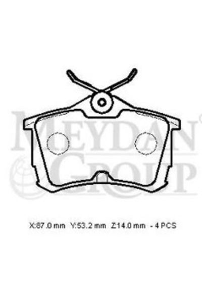 Honda Accord 01/02 Arka Fren Balatası (Disk) (87x53,2x14) (Daıwa)