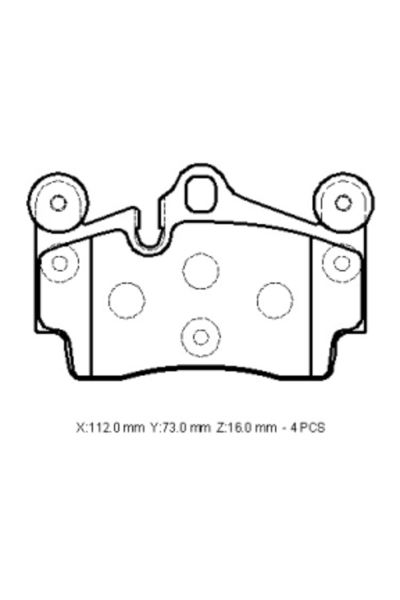 Touareg- 10/13; Arka Fren Balatası 3,6/4,2/5,0/6,0(kablosuz)(disk)(112x73x16) (bramax)