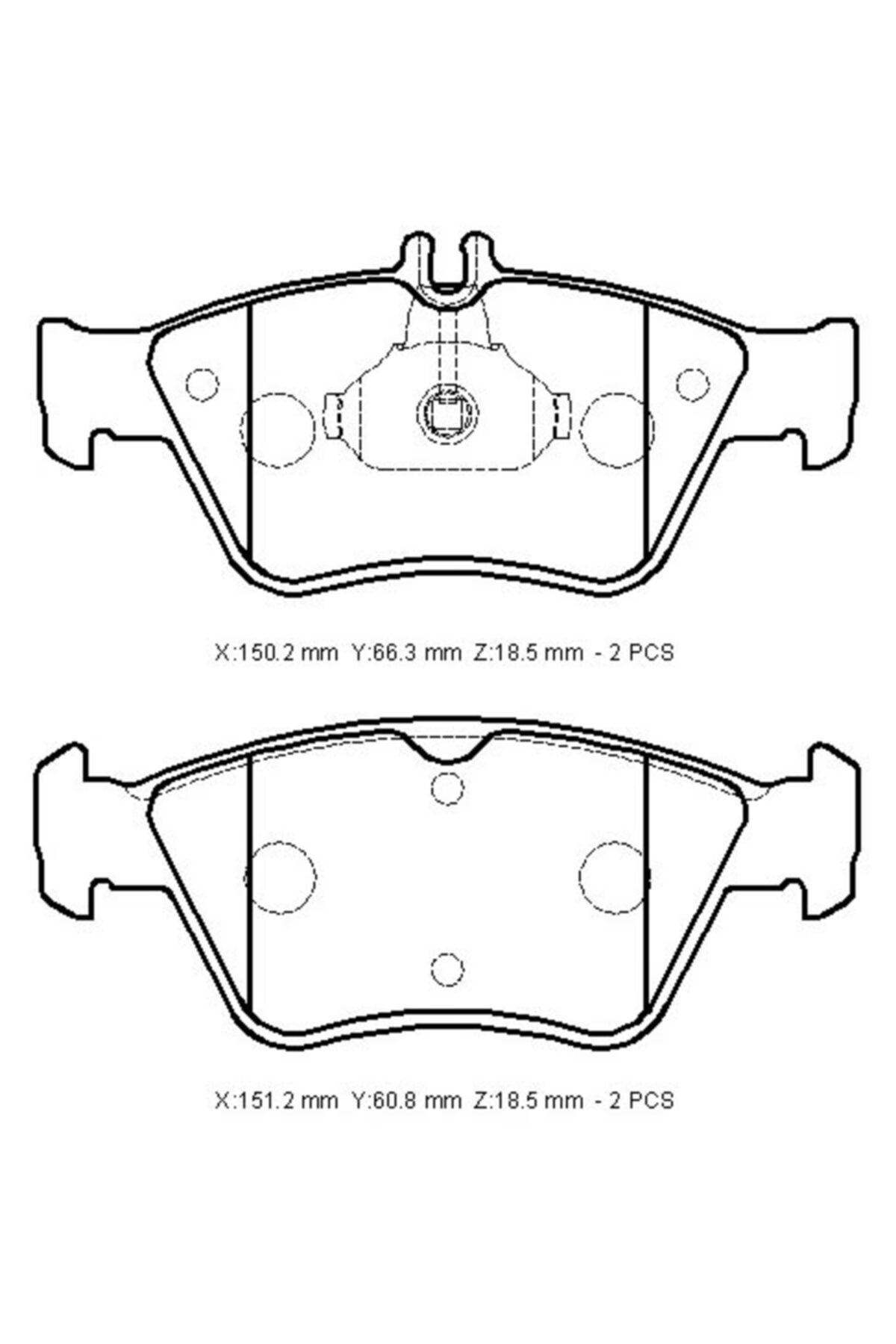 S Class- R170- 98/99; Ön Fren Balatası (150,2X66,3X18,5/151,2X60,8X18,5)( A0024204420