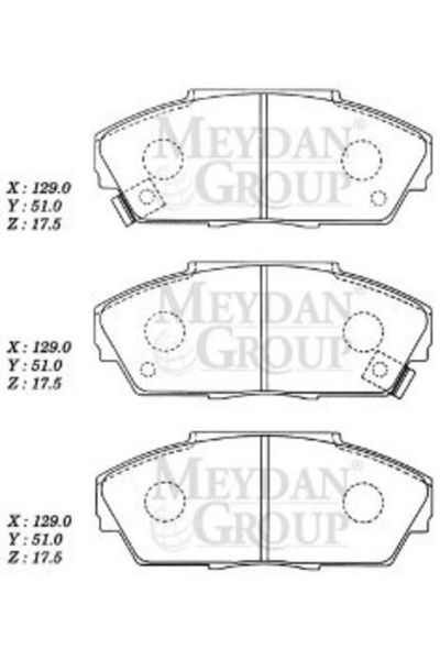 Honda Accord 94/95 Ön Fren Balatası (Disk) (129x51x17