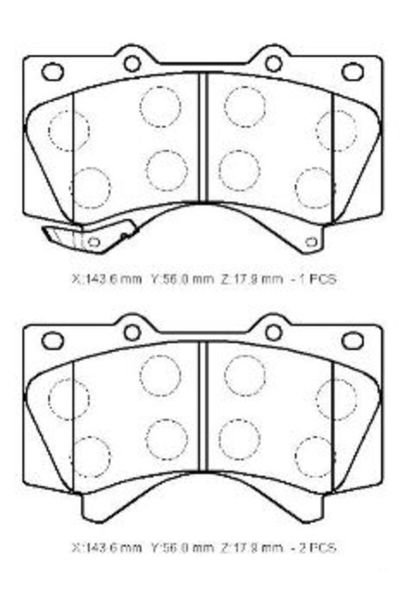 Toyota Landcruiser V8 09/14 Ön Fren Balatası (Disk)(143,6x56x17,9)(daıwa)