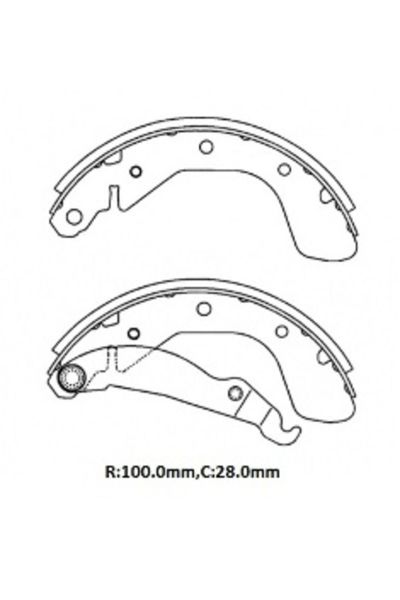 Opel Corsa C 04/06 Arka Fren Pabucu 1,0/1,2/1,3/1,4/1,7cc (100x28) (Bramax)