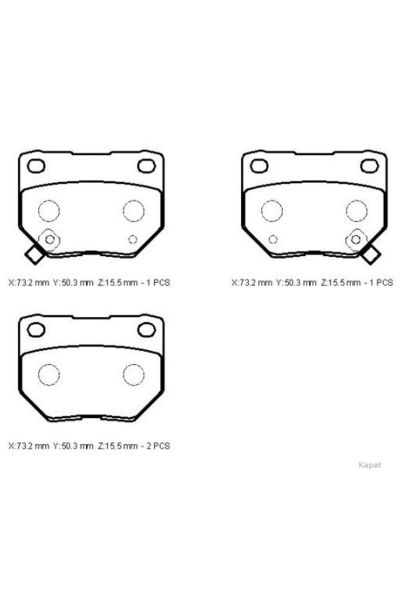 Subaru Impreza- 99/03; Arka Fren Balatası (DİSK) (73,2X50,3X15,5)(DAIWA) 26696-fe060