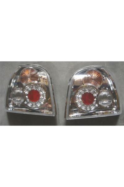 Volkswagen Golf- 3- 92/98; Modifiye Stop Lambası Sağ/sol Set 2 Parça Nikelajlı Şeffaf Camlı (tyc