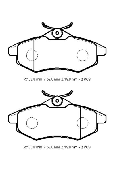 Citroen C2 04/09 Ön Fren Balatası 1,1/1,4/1.4hdı (Kablosuz)(disk) (123x53x19) (Bramax)