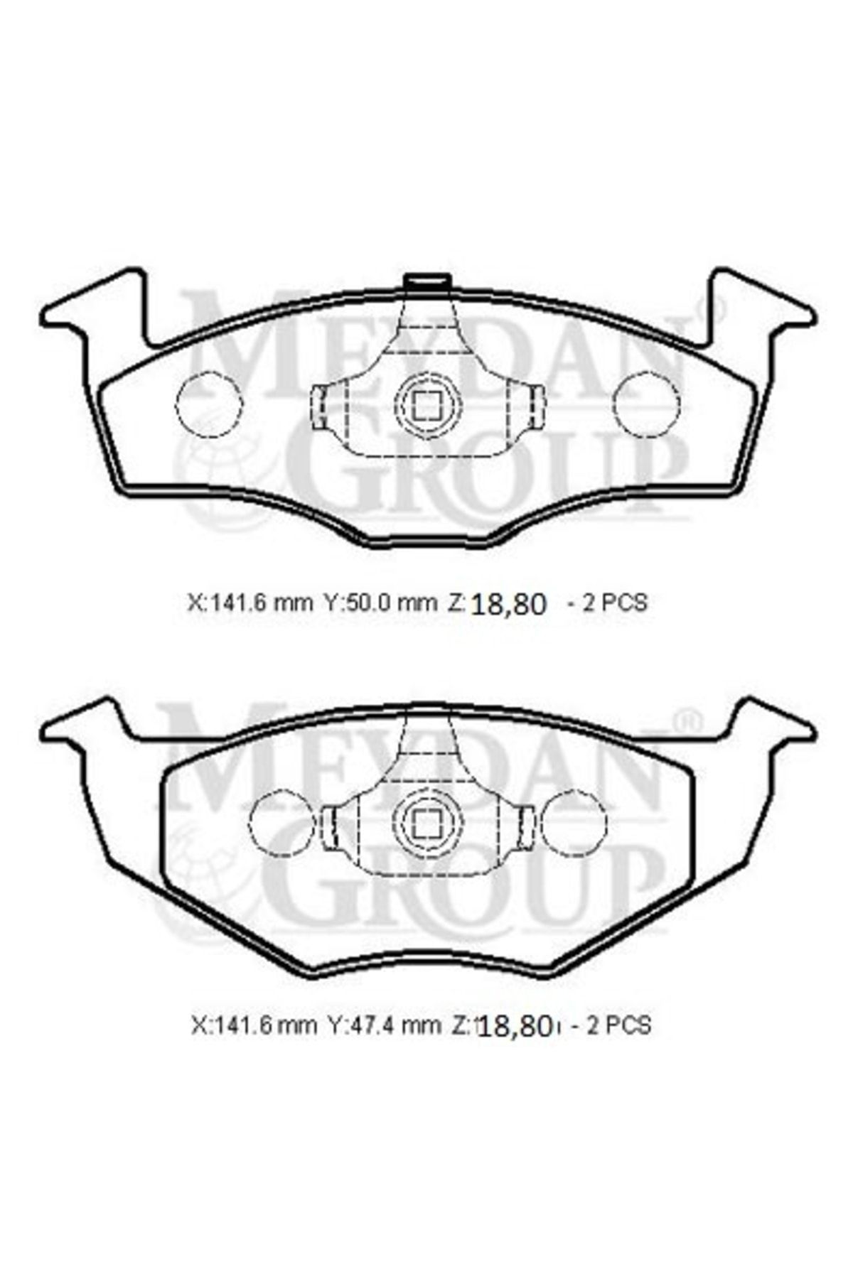 Seat Cordoba- 98/99; Uyumlu Ön Fren Balatası (disk) (141,6x50x18,80/141,6x47,4x18,80) (bramax)