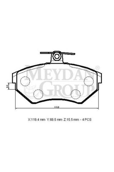 Volkswagen Polo- Classıc- 96/01; Ön Fren Balatası Balatasıdisk Balatasıdisk119,4x69,5x15,5 Balatası