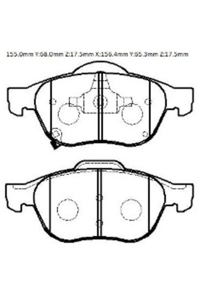 Toyota Avensıs- 01/02 Ön Fren Balatası 1,6/1,8/2,0 (disk) (155x71,1x17,5/15 6,4x68,4x17,5) (daıwa)