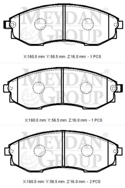 Kia Pregio Minibüs 03/04 Ön Fren Balatası Tırnaksız (Disk) (160x56