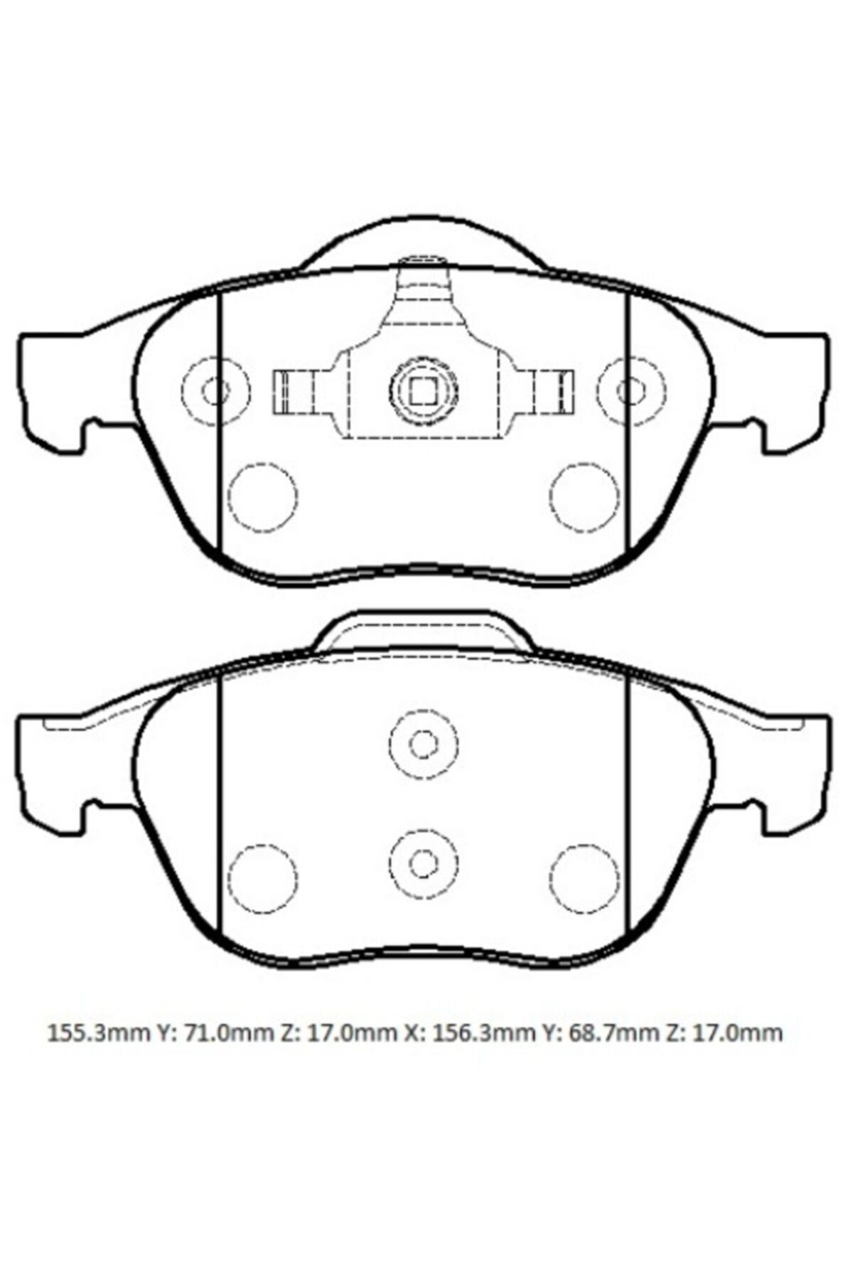 -ParçaAnında Renault Laguna 02/05 Ön Fren Balatası (Kablosuz)(disk) (155,3x71x17/156,3x68,7x17) (Fmk