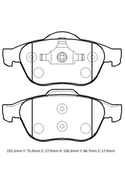 -ParçaAnında Renault Laguna 02/05 Ön Fren Balatası (Kablosuz)(disk) (155,3x71x17/156,3x68,7x17) (Fmk