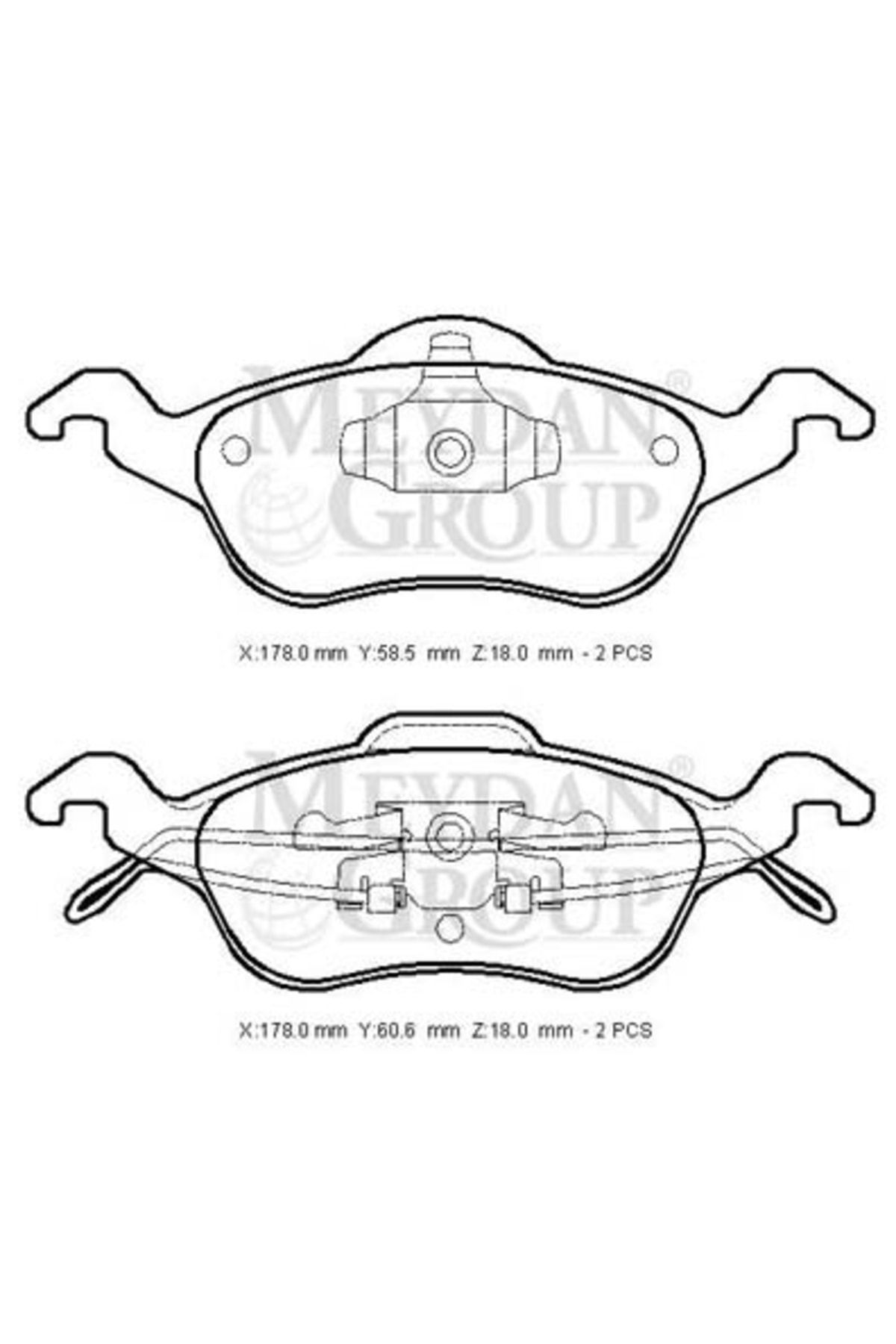 -ParçaAnında Ford Focus- Sd/hb- 98/05 Ön Fren Balatası 1,4/1,6/1,8/2,0 (DİSK) (178X58,5X18/178X60,6X