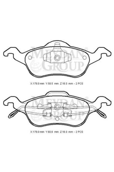 -ParçaAnında Ford Focus- Sd/hb- 98/05 Ön Fren Balatası 1,4/1,6/1,8/2,0 (DİSK) (178X58,5X18/178X60,6X