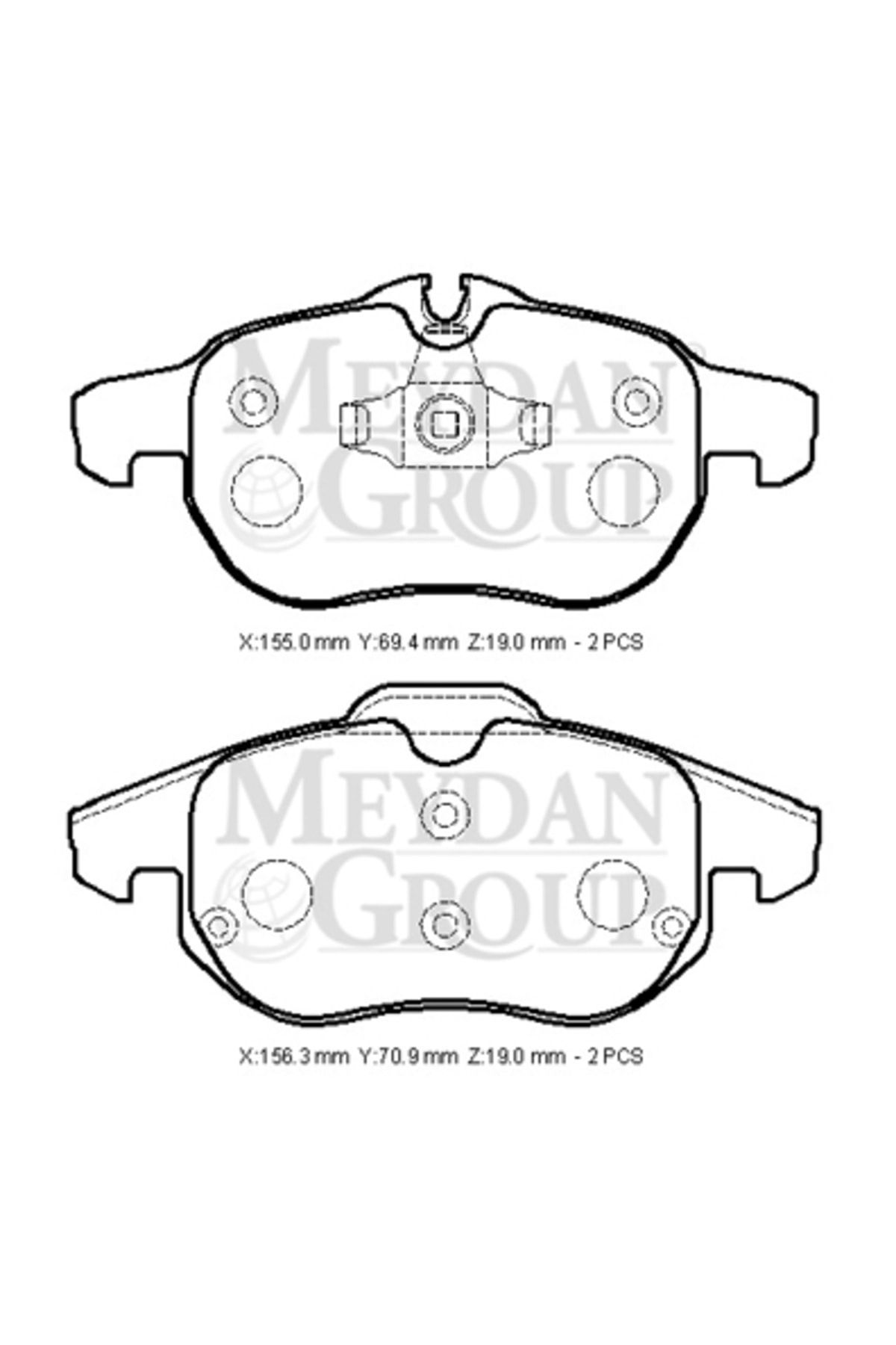 Opel Astra Uyumlu- H- Sd/hb- 04/14; Ön Fren Balatası 2,0 (kablosuz)disk(155x69,4x19/15;6,3x70,9x19)