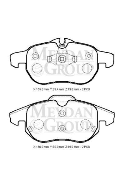 Opel Astra Uyumlu- H- Sd/hb- 04/14; Ön Fren Balatası 2,0 (kablosuz)disk(155x69,4x19/15;6,3x70,9x19)