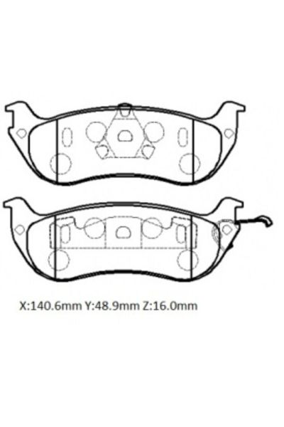 Lincoln Town Car 98/02 Arka Fren Balatası (Disk)(140.6x48.9x16)(bramax)